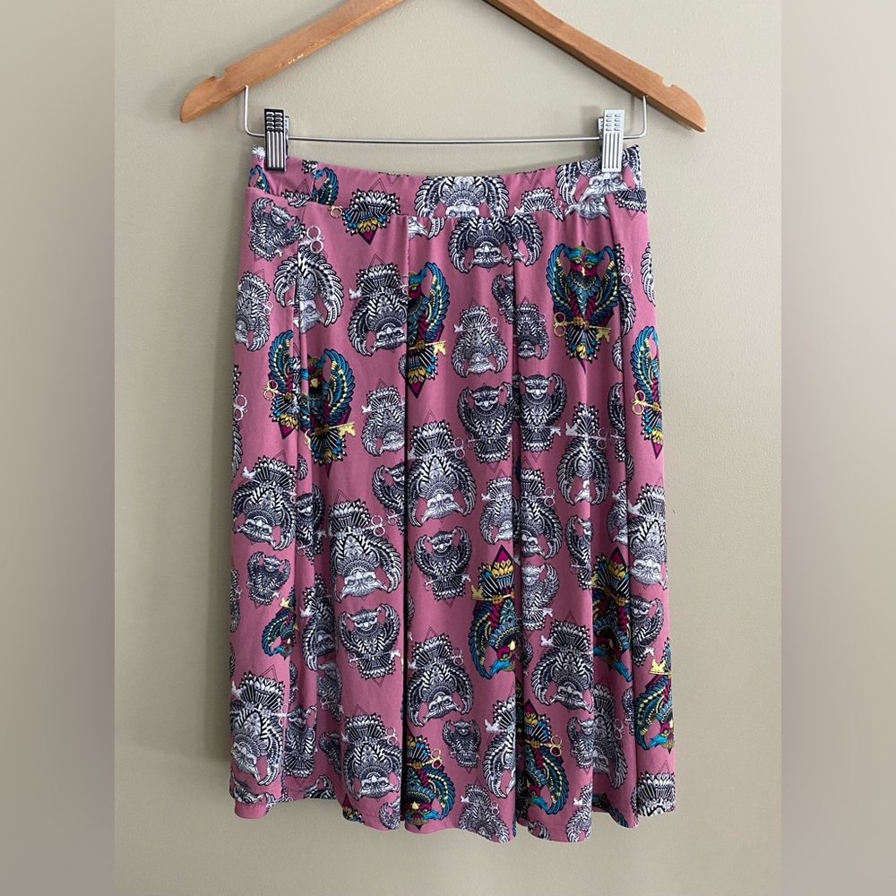 LulaRoe: Skeleton Key Pattern Swing Skirt